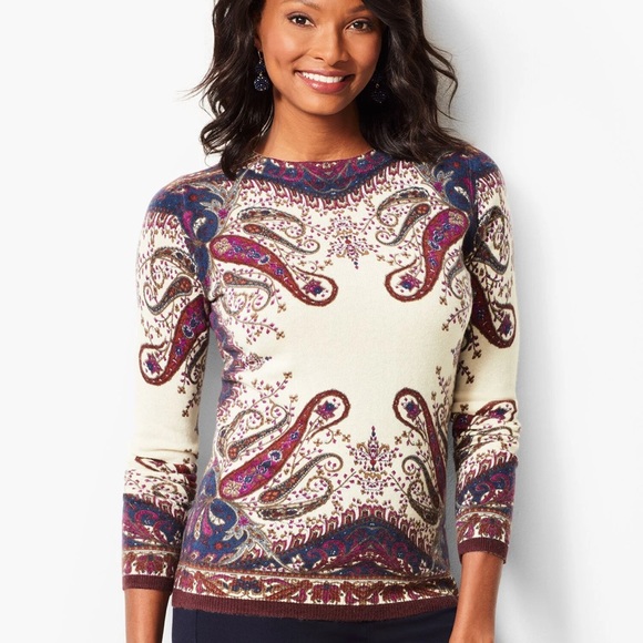 Talbots Sweaters - Talbots AUDREY 100% CASHMERE SWEATER-PAISLEY Size L